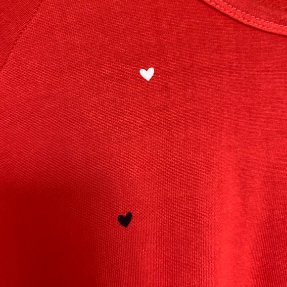 Sundry Raglan sleeve Heart print Sweatshirt Cherry - Picture 12 of 13